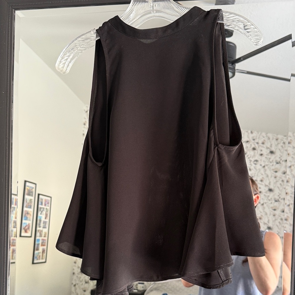 ANGL Black Sleeveless Blouse Sz Small